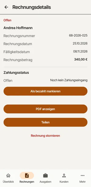 Screenshot: Rechnung als ZUGFeRD-PDF